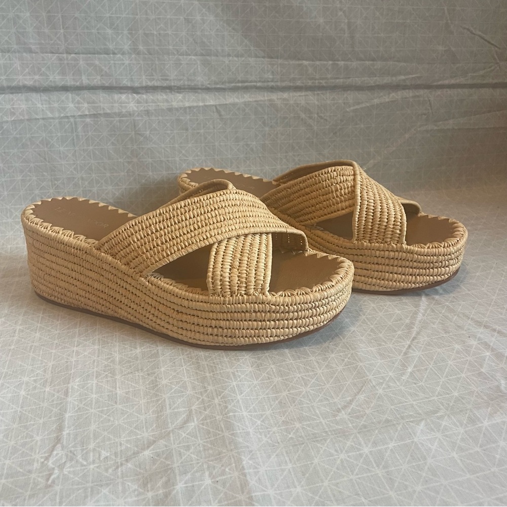 Le Mogador Patricia Woven Platform Wedge Sandals 38